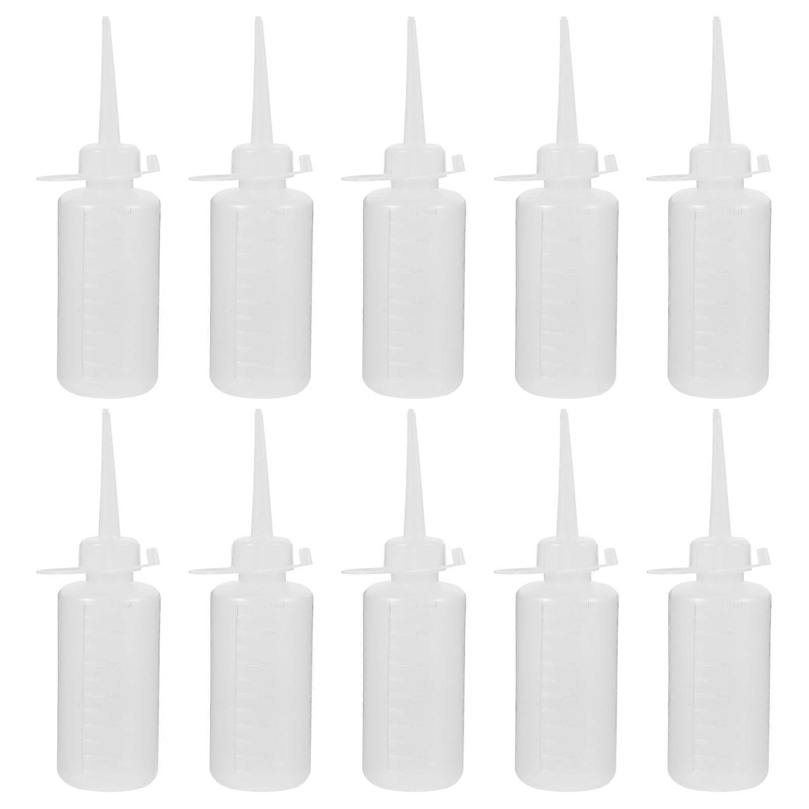 10 قطع زجاجات زيت بلاستيكية لماكينة الخياطة مع علب زيت فوهة مدببة