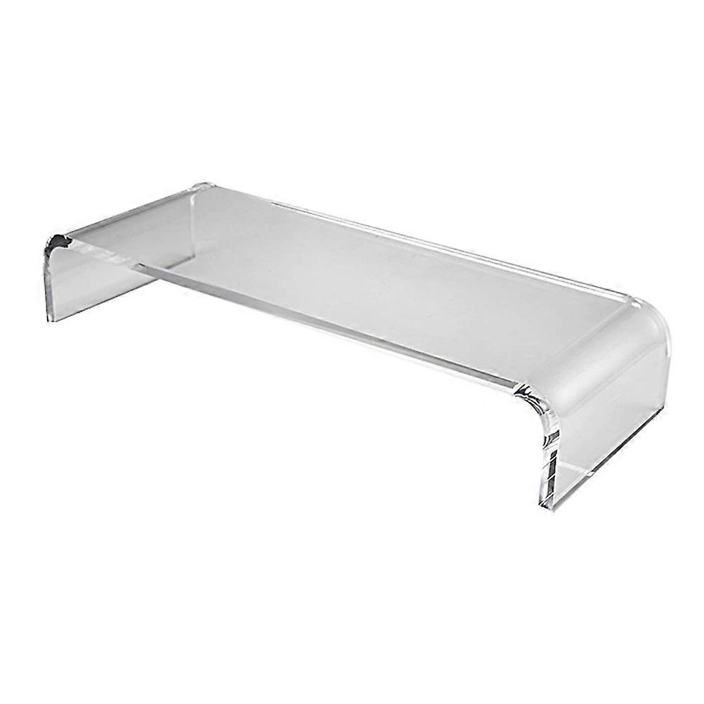 White Acrylic Computer Monitor Stand for Home Use Elevating Desk Organizer 7.87 Inches High