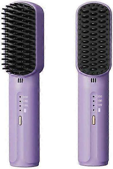 Purple mini rechargeable hair straightener, portable design, straighten hair anytime, anywhere