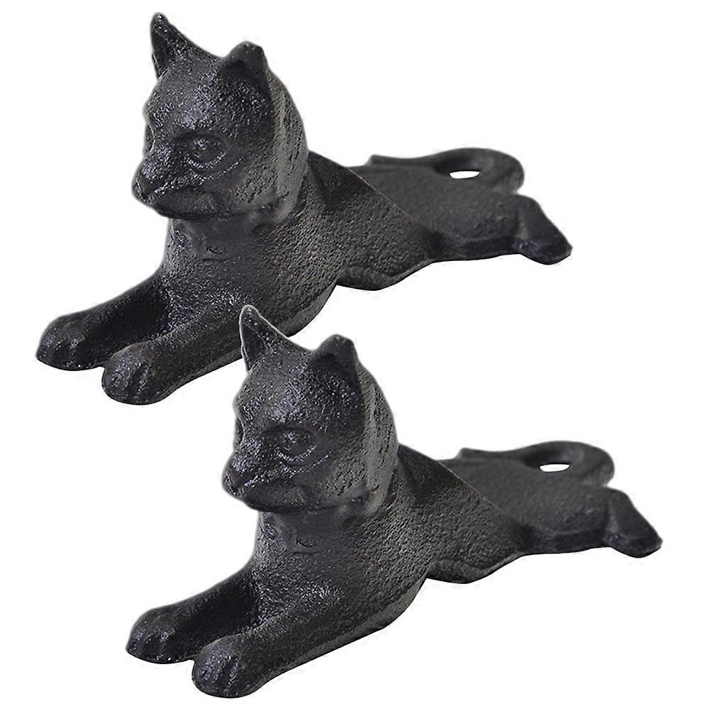 Unique Door Stoppers Cat Shape Cast Iron Anti-Collision Home Use 2Pcs