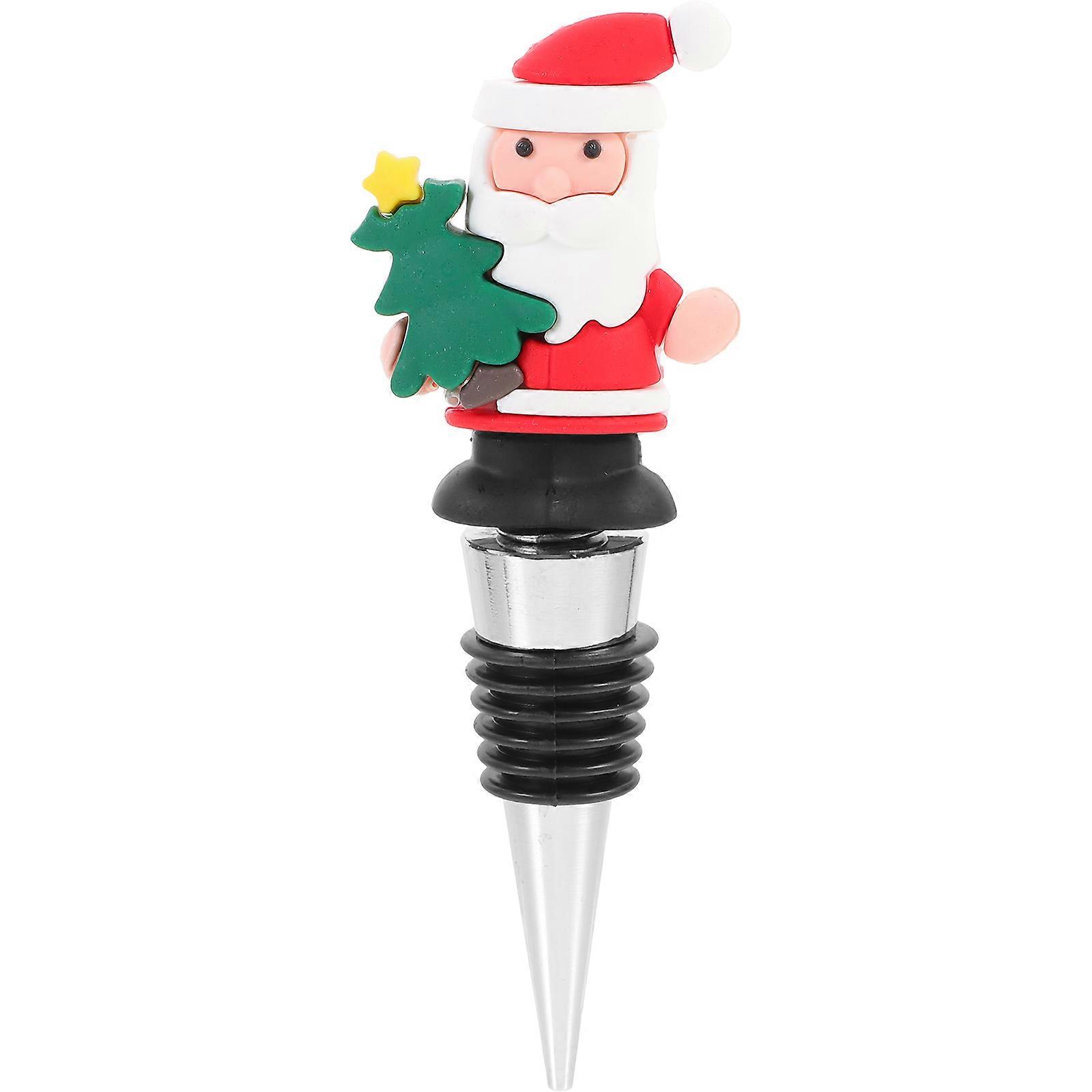 Holiday Bottle Stopper Christmas Sealing Plug Red 1Set
