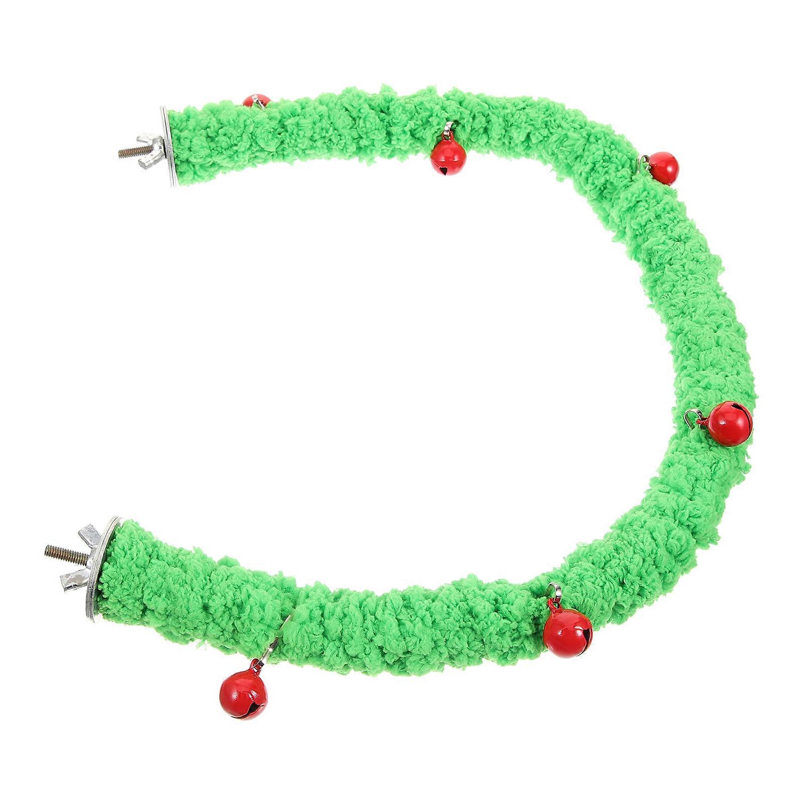 Bird Perch Stand Parrot Standing Toy Bird Cage Accessory Green 53.00X4.00X3.00CM Chewing Toy 1Pcs
