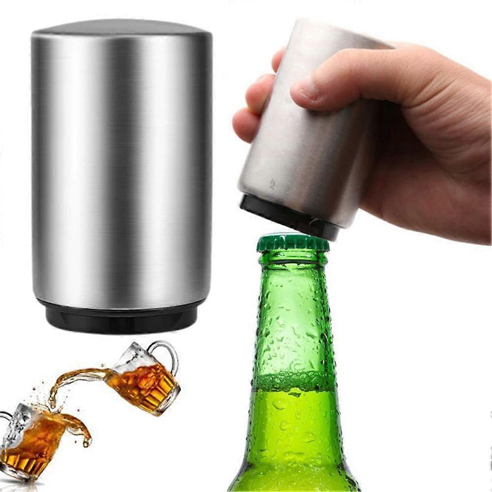 Automatic magnetic bottle opener for bar, party, restaurant, 2 pieces silver.