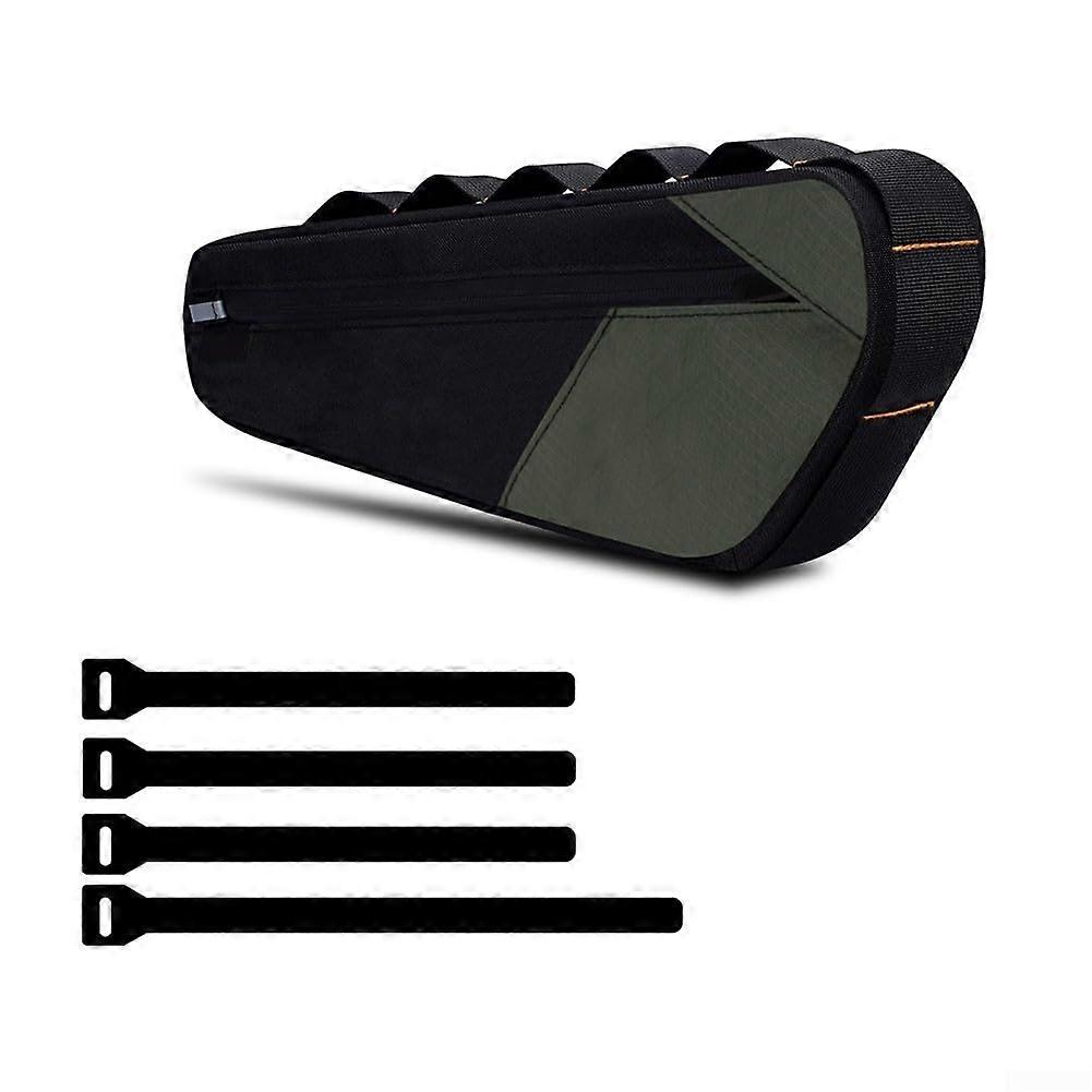 Waterproof Bicycle Frame Storage Bag for Mountain and Road Bikes, Lightweight, Green, Durable Material, Universal Fit