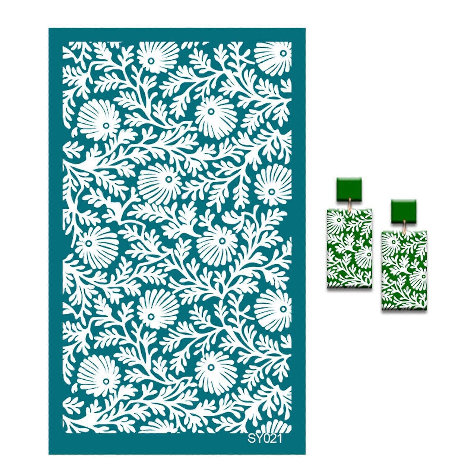Silk Screen Printing Stencils for Clay Flowers Animals Reusable Screen Printing for Printing Clay and Other Jewelry SY021