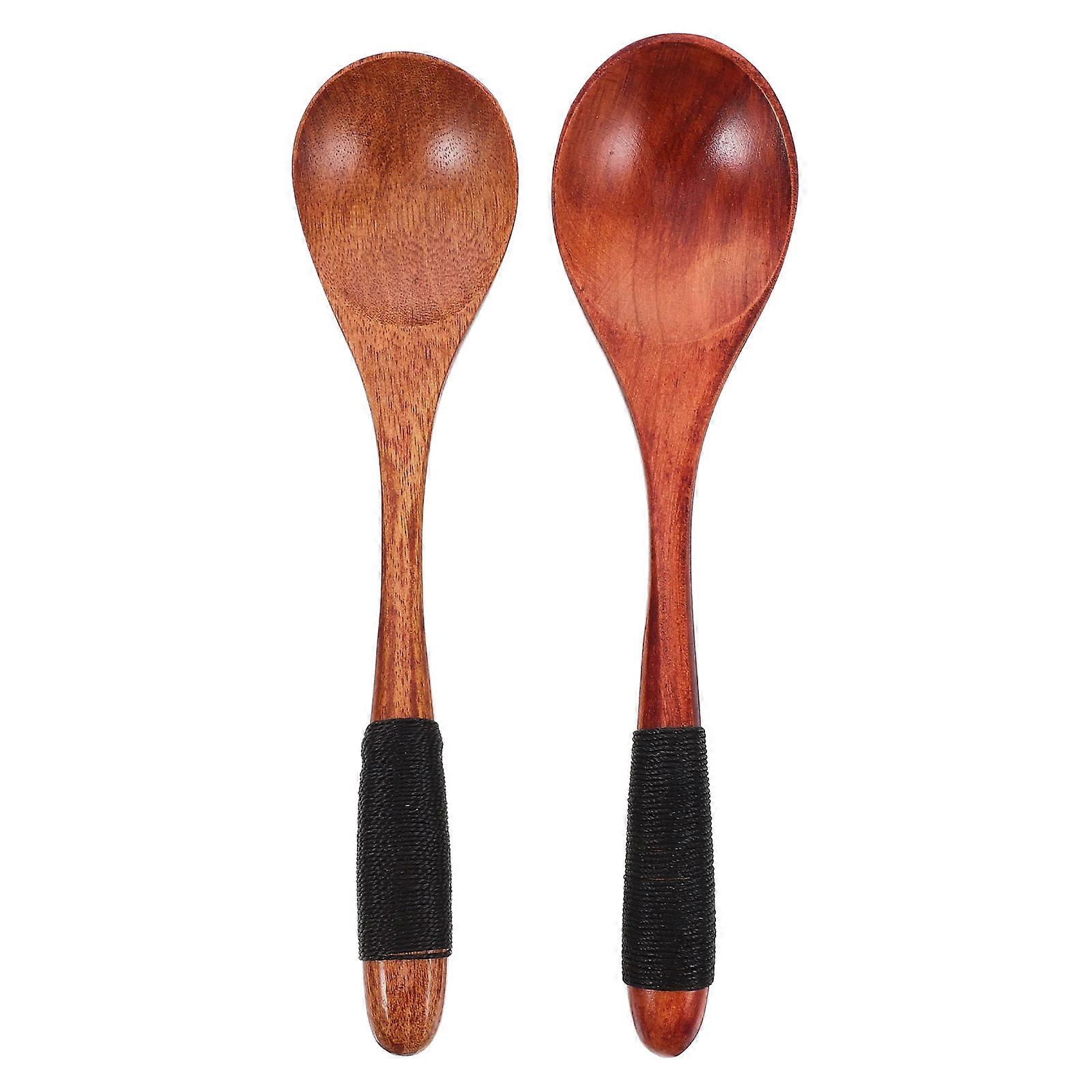 Long Spoon Wooden For Household Users Cooking And Mixing 2Set