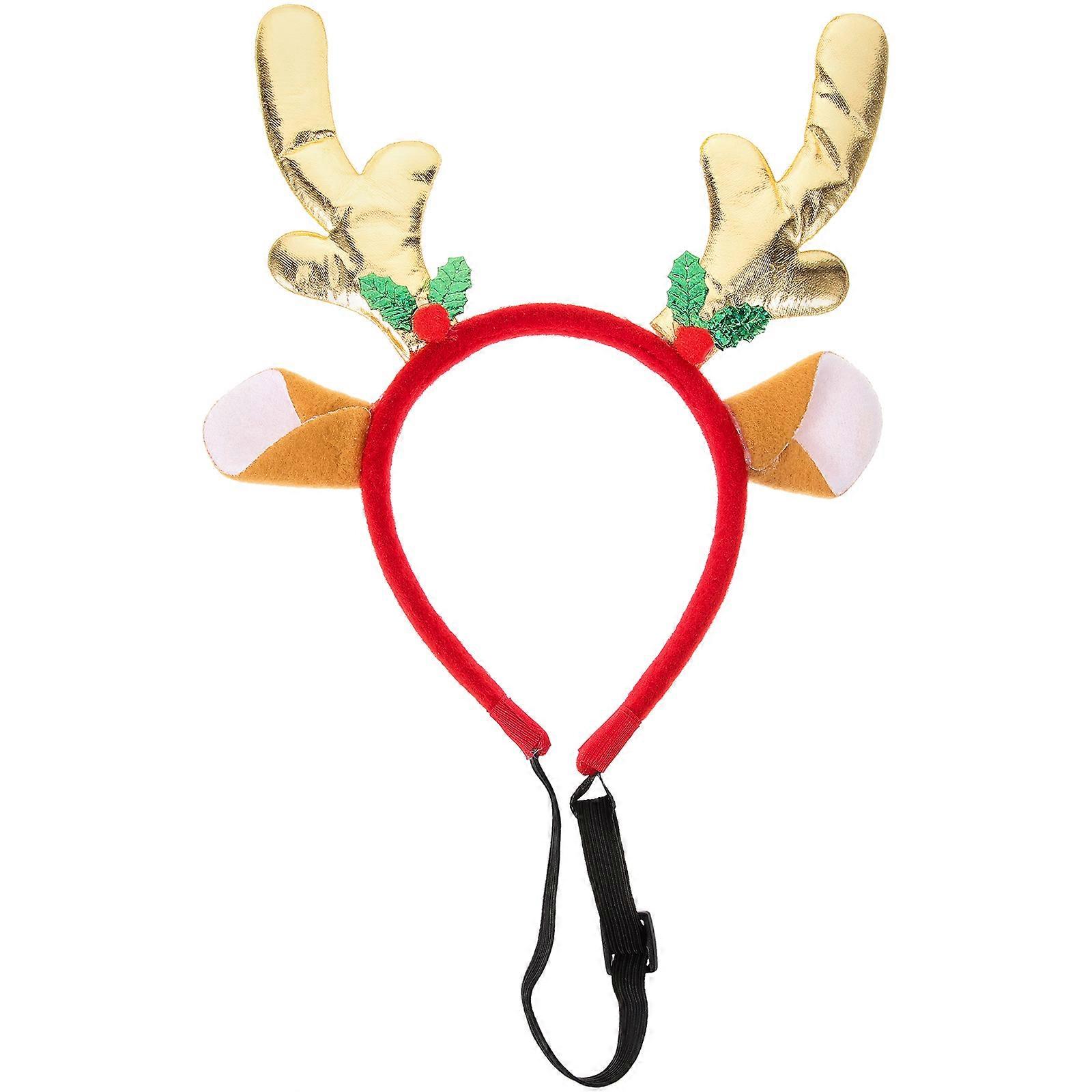 トナカイの角のカチューシャペット帽子フェスティバルスタイルクリスマスパーティー猫25.00X20.00X1.50cmぬいぐるみコスプレ1個