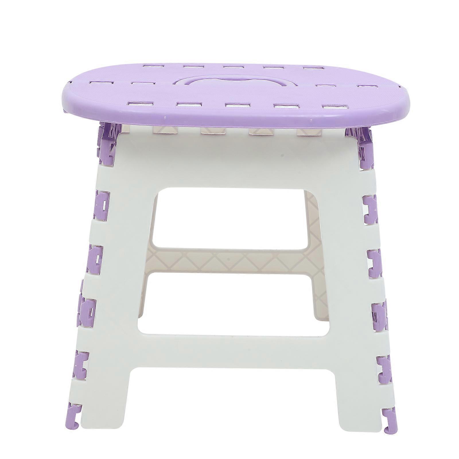 Plastic Folding Step Stool Square Chair For Travelling Purple 34.00X31.00X28.00CM Folding 1Pack