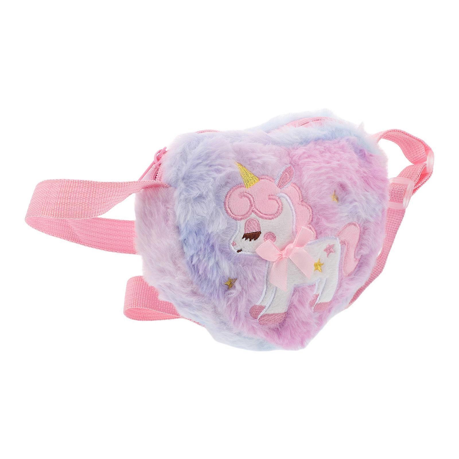 Whimsical Unicorn Plush Crossbody Bag for Soft Fuzzy Shoulder Use, Durable for Everyday Style