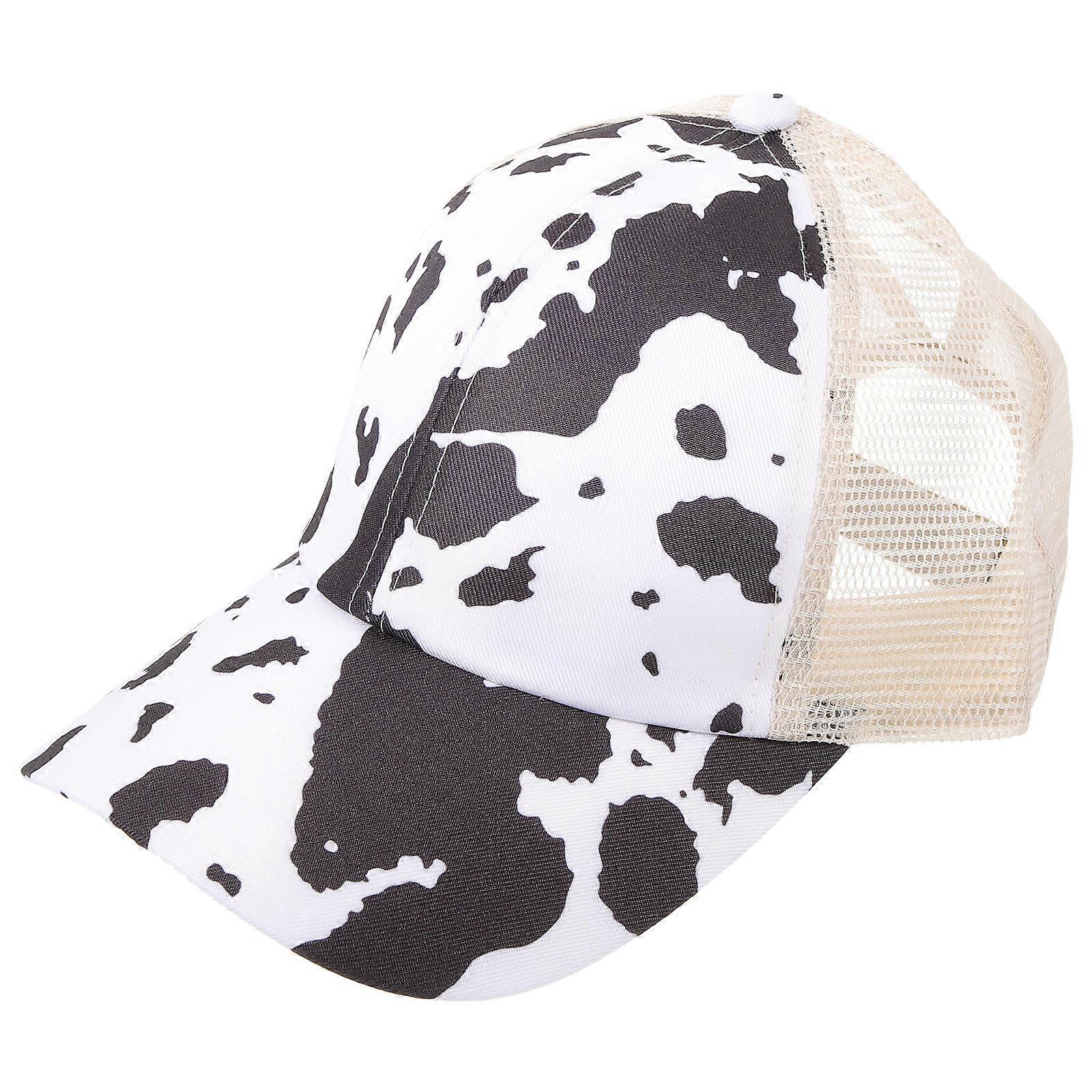 Here's a polished and engaging product description based on your input:
**Unisex Baseball Cap with Cow Print Design – Stylish & Breathable Sun