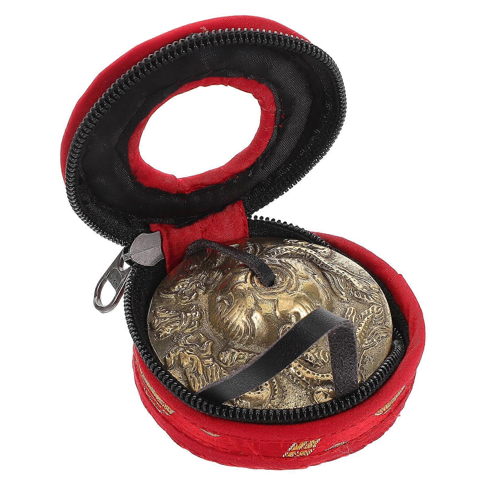 Copper Handcrafted Cymbals with Dragon Design – Traditional Percussion Instrument for Yoga, Meditation & Relaxation