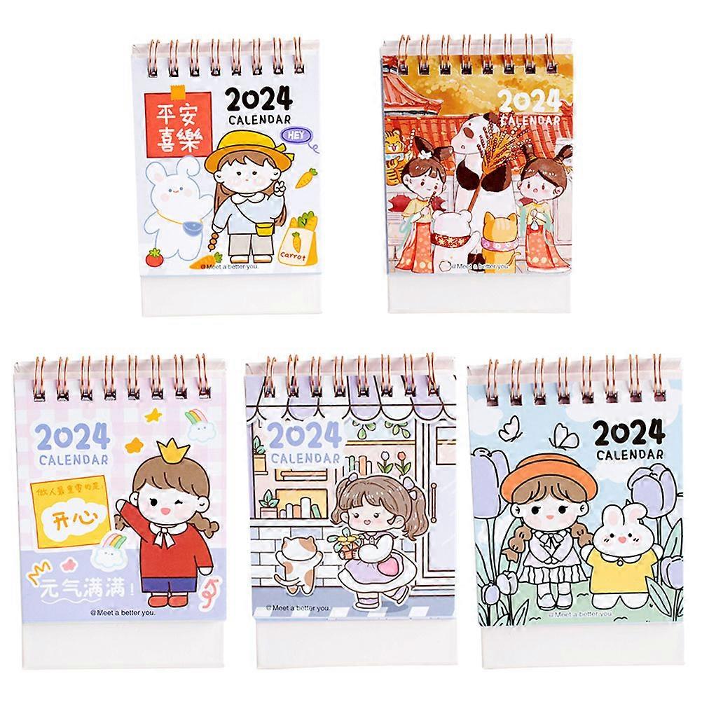 Home Desk Calendar Table Calendar 2024 Event Organization Reminder Daily Life Management 5Pcs