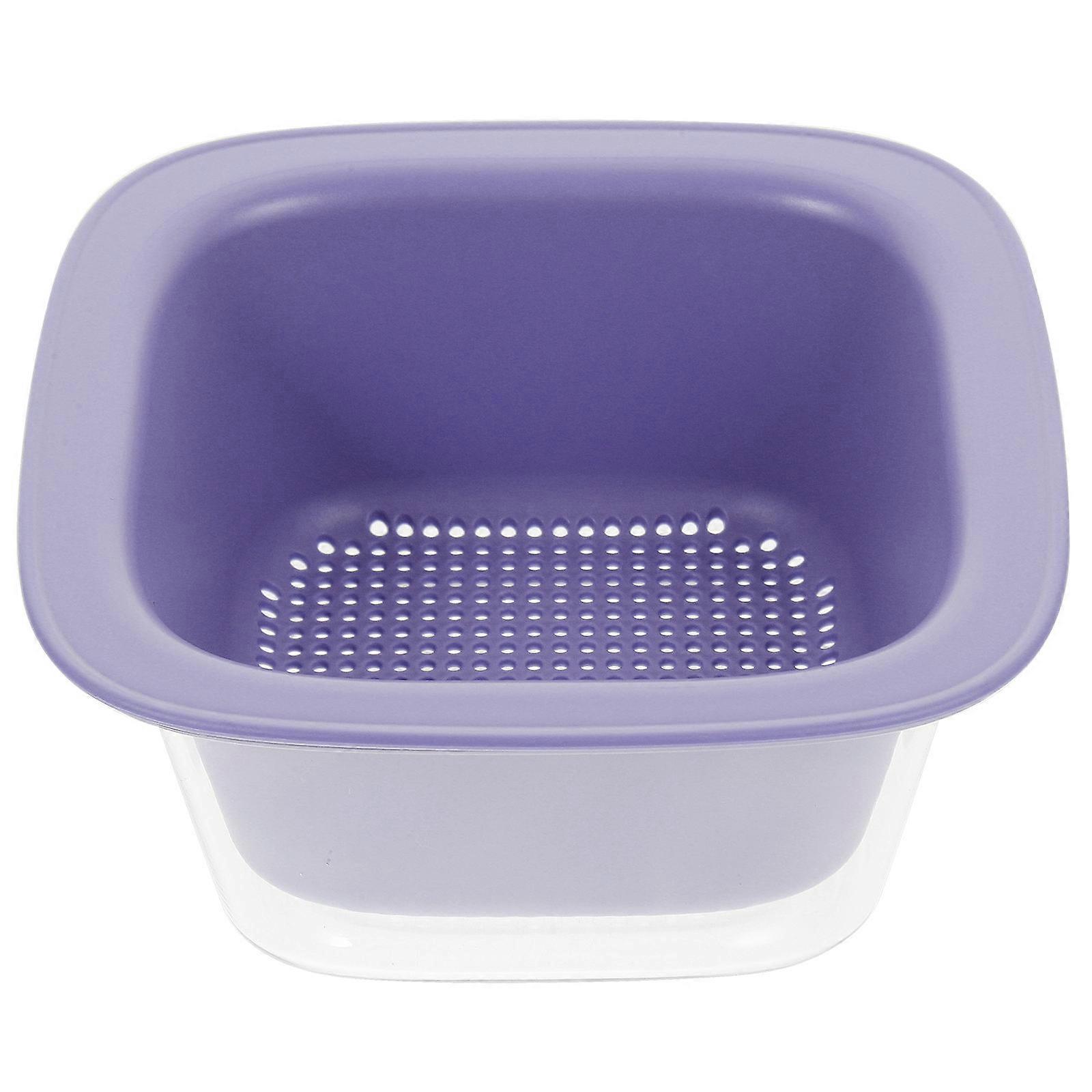 Kitchen Wash Drain Basket For Indoor Use Fruit And Vegetable Washing Double Layer Design Purple 14.50X14.50X7.00CM 1 Set