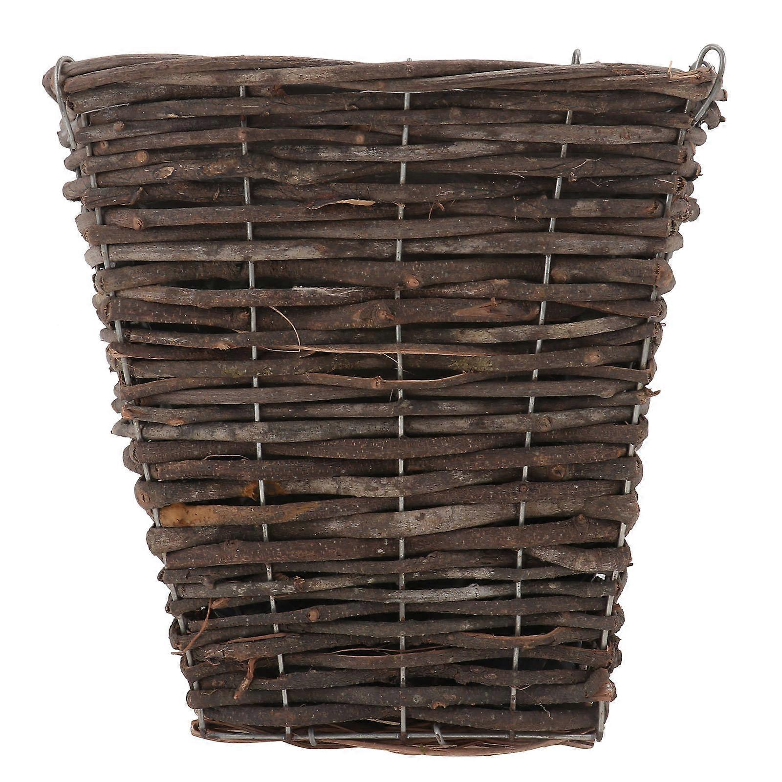 Durable Rattan Woven Flower Basket for Indoor Outdoor Use   Medium Square Capacity Decorative Plant Container