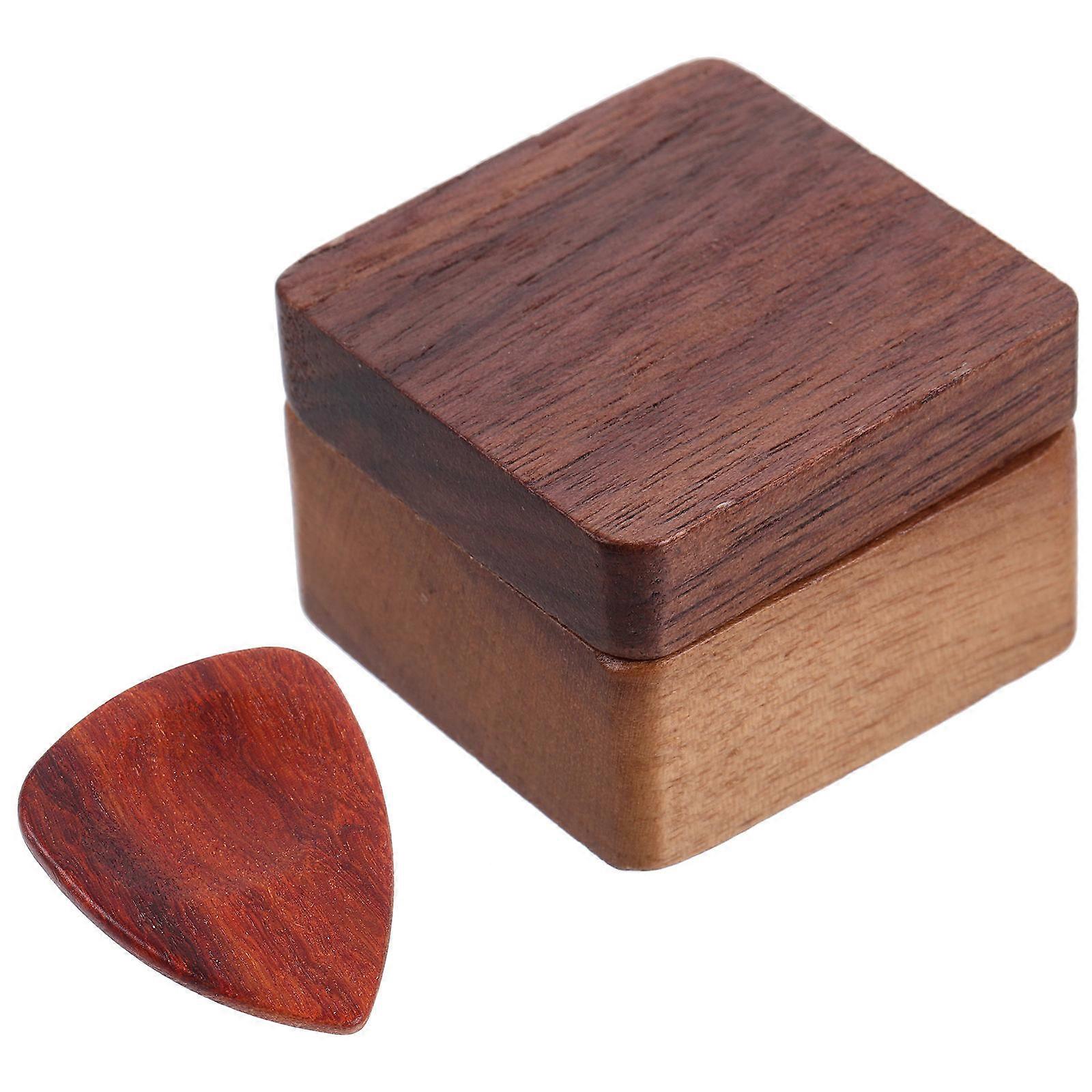 Wood Guitar Pickholder Rectangular Shape Musical Instrument Accessory Usage Men Women 1Set