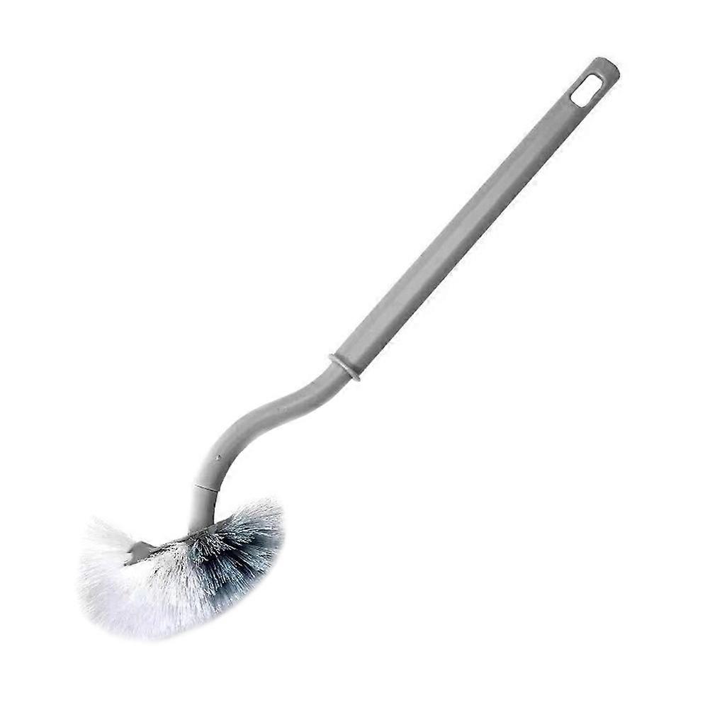 バスルームトイレブラシ住宅所有者のためのリムの下の深いクリーニンググレー40x12cm湾曲ハンドル2個