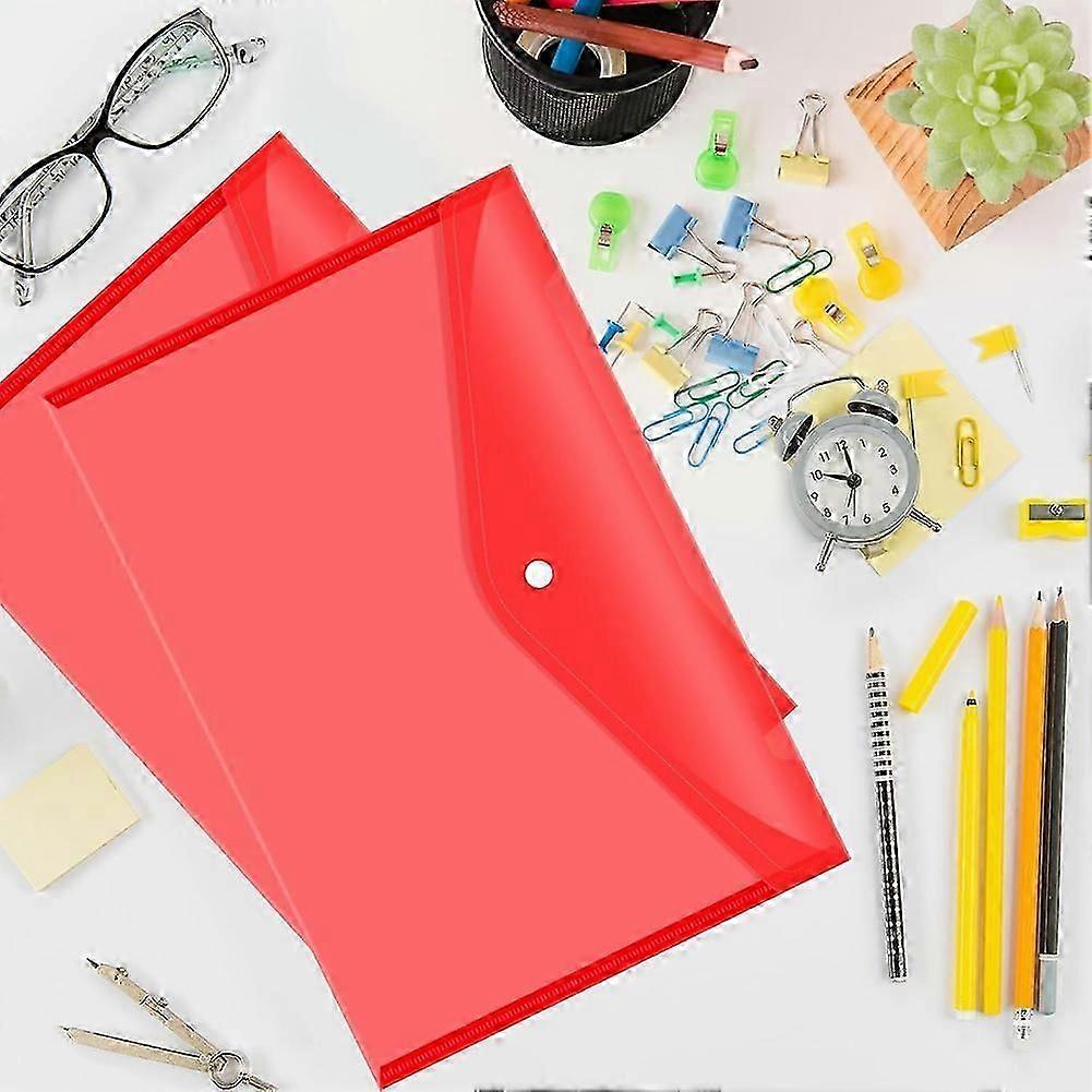 Plastic Document Envelopes with Snap Closure for A4 Size Documents, A