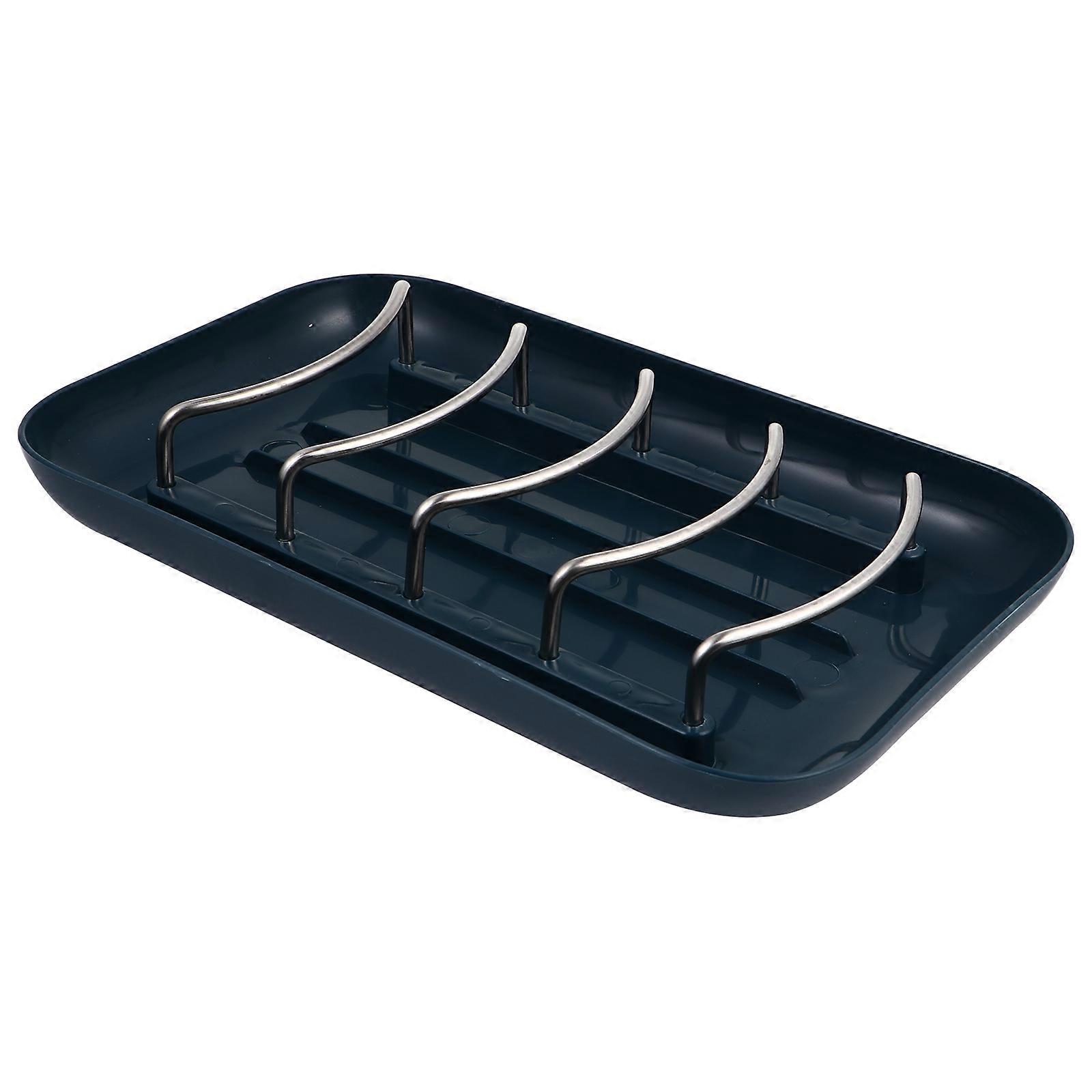 Multifunctional Bowl Dish Draining Rack For Home Kitchen Use Green 23x14.5x2Cm 1Pc