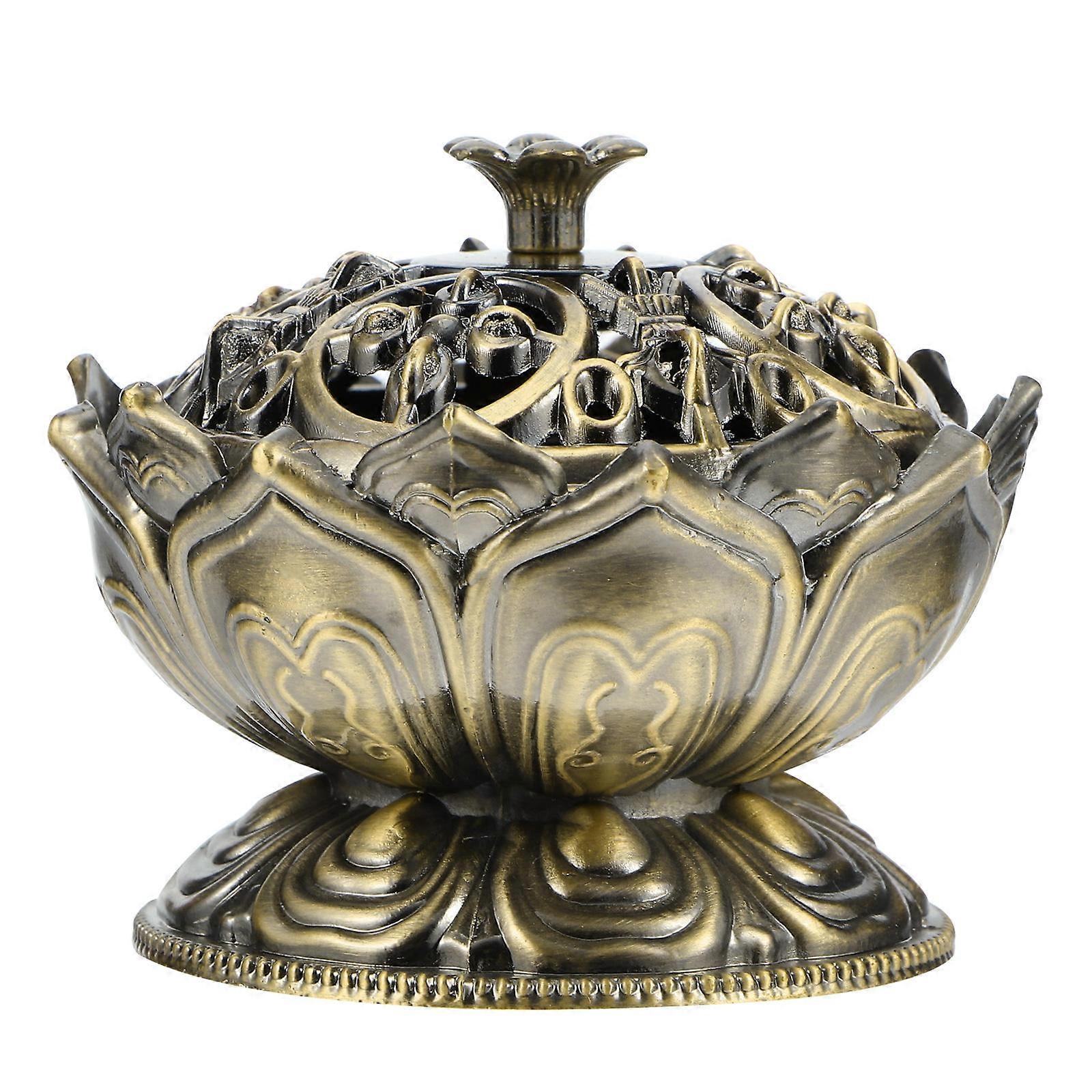 Lotus Burner Aromatherapy Holder Zinc Alloy 6.9X6.9CM For Infirmary 1Pc