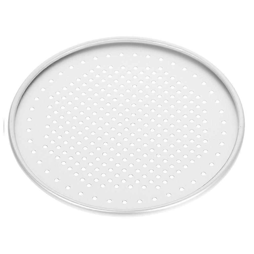 Aluminum Alloy Pan Round Shaped Pizza Plate Home Baking Non-Stick Coating Perforated Design for Heat Circulation 1Set