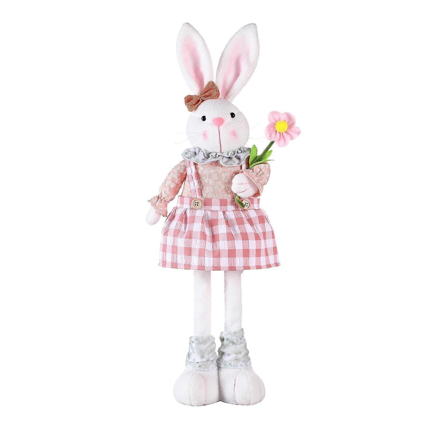 Easter Bunny Decoration with Extendable Legs, Rabbit Plush, Spring