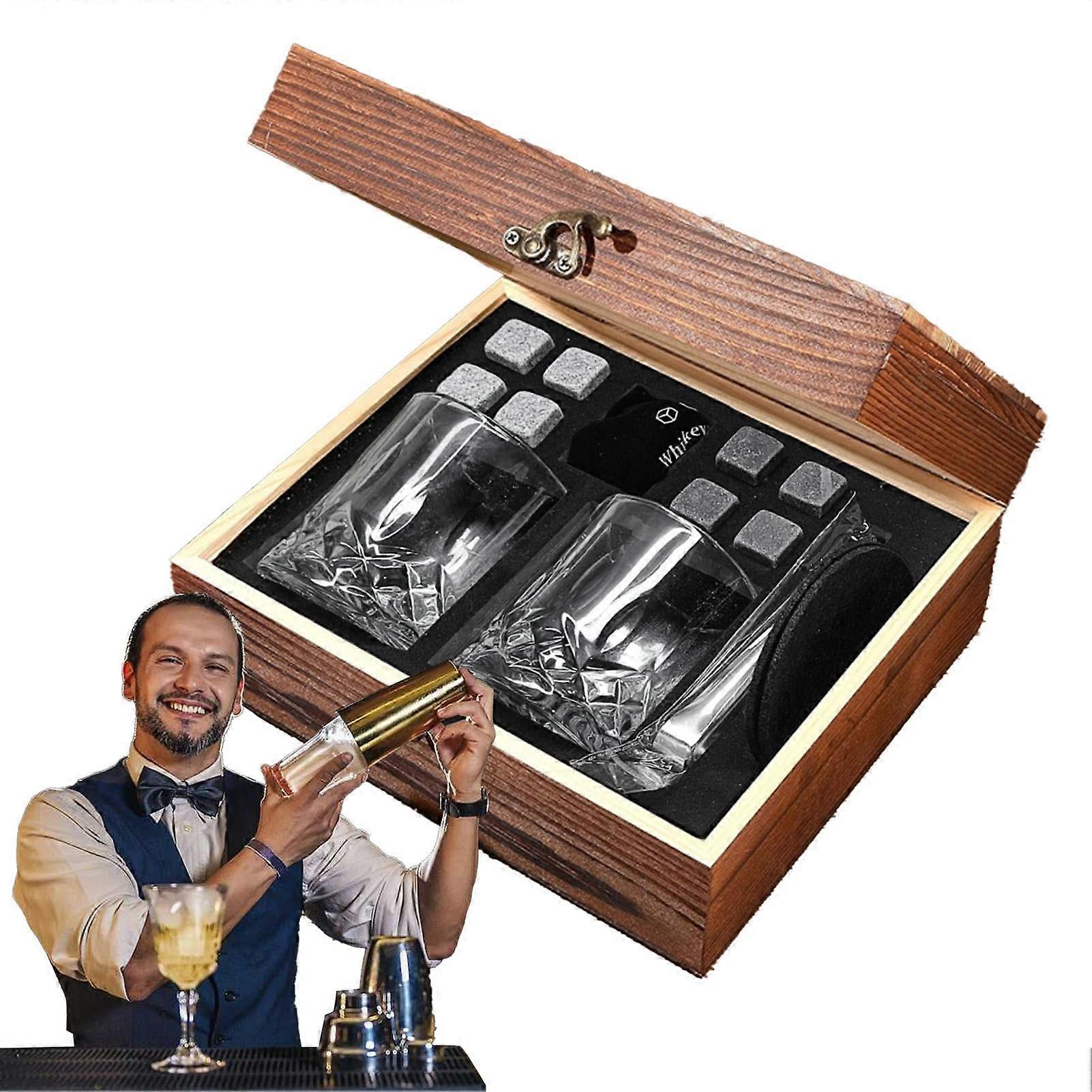 Whiskey Glass Set, Unique Texture Drinking Set for Birthdays, Gifts
