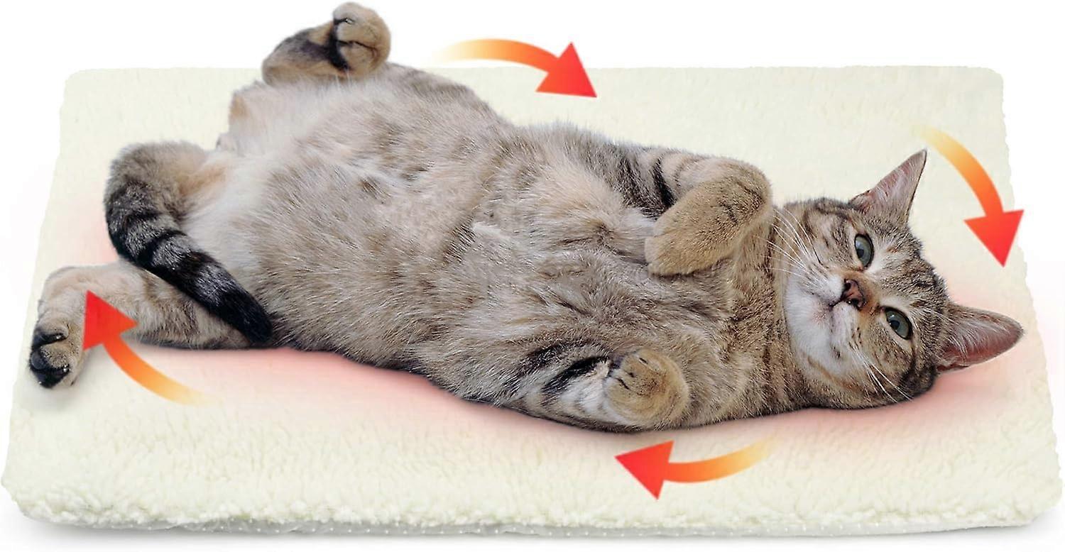 Cat Dog Self-Heating Cushion M 64x49cm, Cat Heating Mat Without Electricity Batteries, Soft and Washable Cat Blanket
