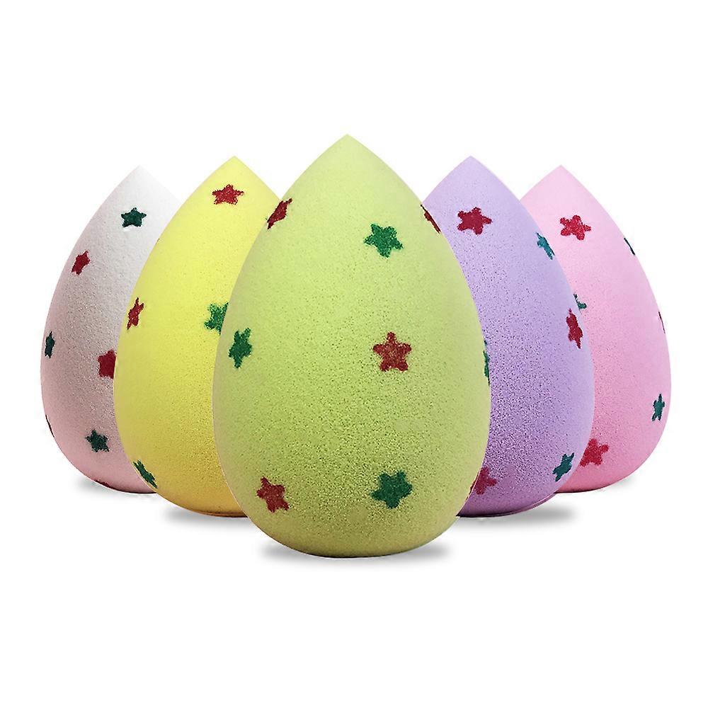 5 Pcs Makeup Sponge Set, Foundation Blending Beauty Sponge,Beauty Egg With Cute Pattern-Style3