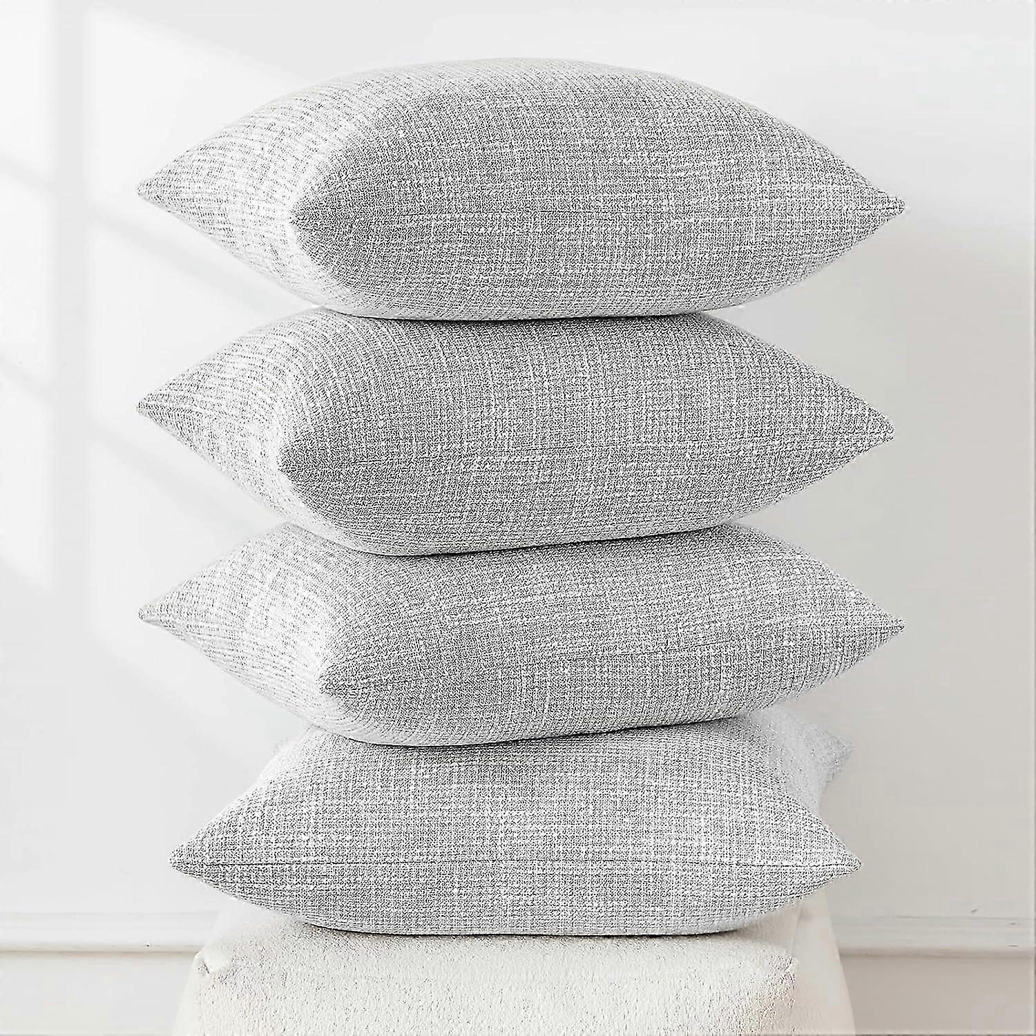 22x22 بوصة أغطية وسائد من الكتان الصلب للديكور المنزلي والأريكة والأريكة والسرير - نمط المزرعة الحديث