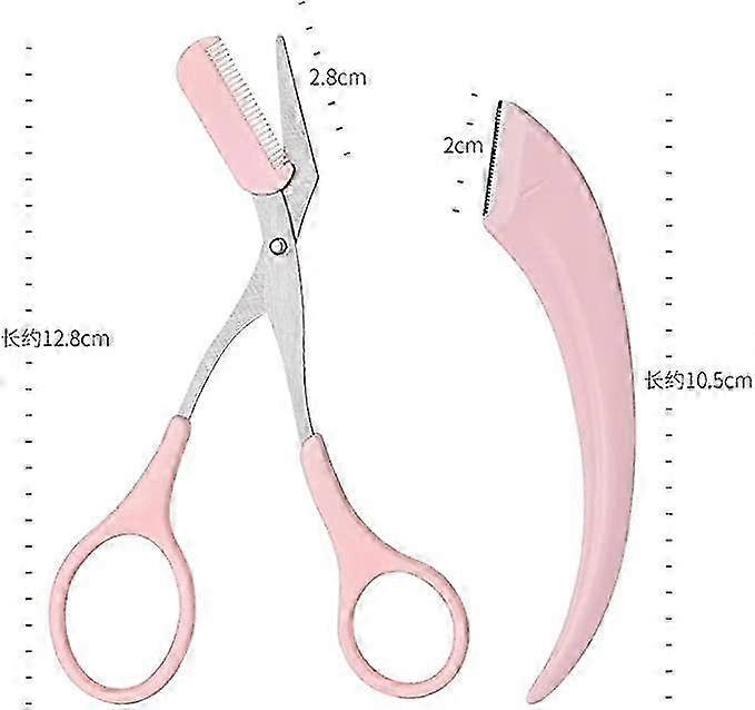 2Pack Eyebrow Shaping Tool Set, Eyebrow Trimmer Scissors with Mini Comb, Auxiliary Eyebrow Comb Scissors Tool Kit for Grooming Suitable for