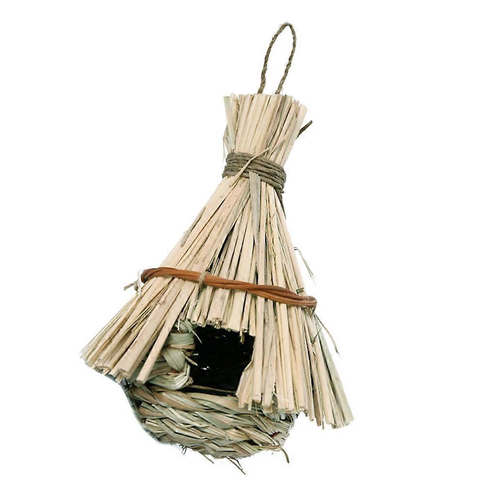 Grass Bird Nest Refuge for Birds Landscape Decorative Prop Light Brown 1Set