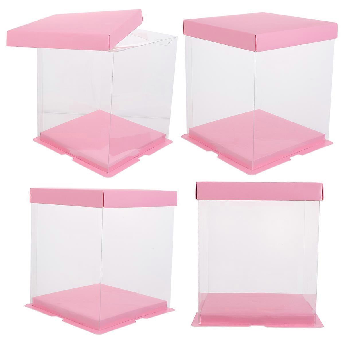 Clear Small Cake Boxes Versatile 4Pcs