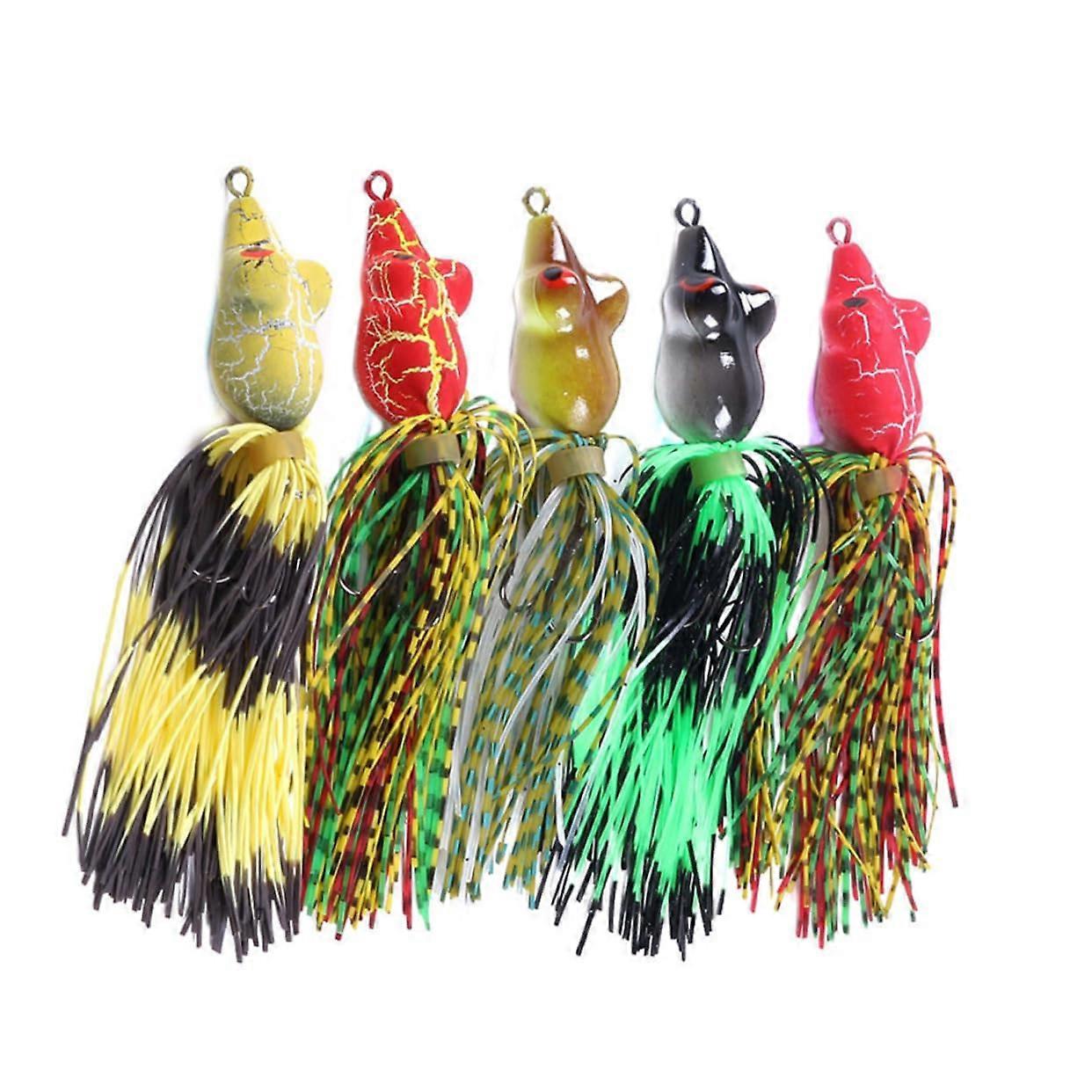 Fishing Lures Pack Of Five Artificial Lures Set Includes Hooks Multicolor Plastic