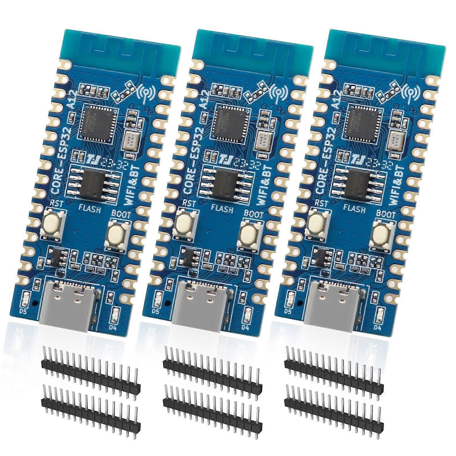 ESP32-C3 Development Board Pack of 3, 4MB Flash, CH343P Chip, Dual-Core Microcontroller, 2.4GHz WiFi, Bluetooth, Arduino Compatible
