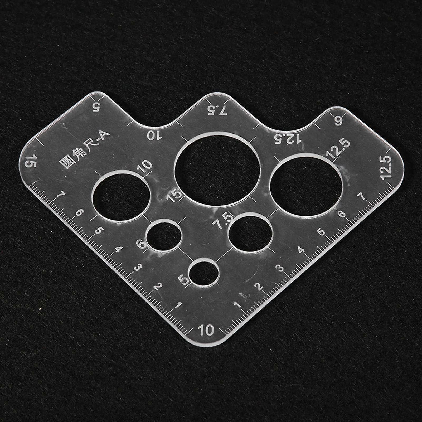 Clear Acrylic Circle Template for Leather Craft, Round Corner Seam Ruler, 1/4 Inch Thickness, Precision Stencil Tool, Corner Hole Design