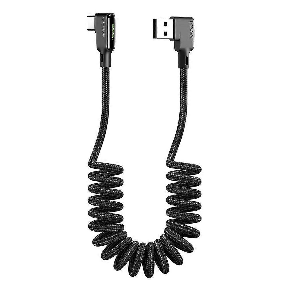 MCDODO 1.8M Spring Coiled Elbow Shape Typc-C USB Data Sync Charger Cable for Samsung Huawei Xiaomi