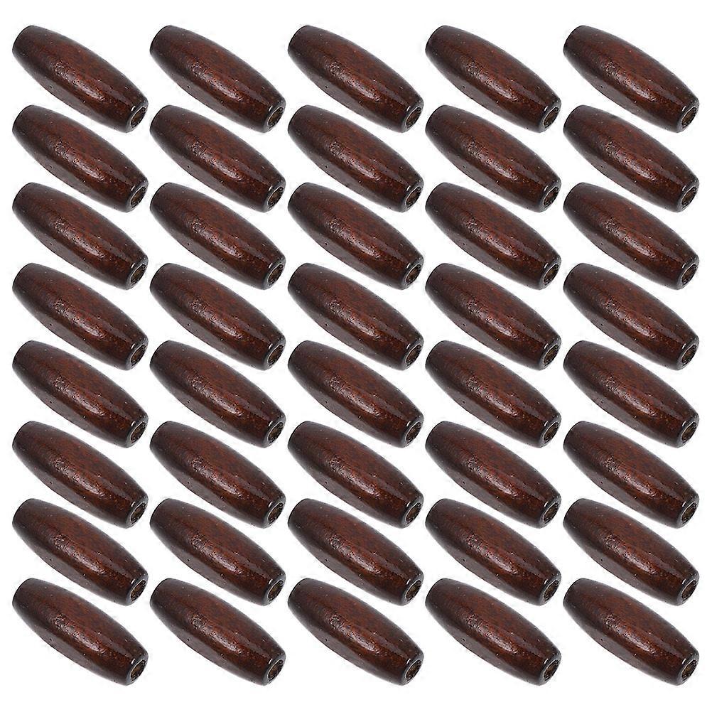 Large Hole Spacer Bead Natural Style Rustic Oval Wooden Beads Accessory 100Pcs