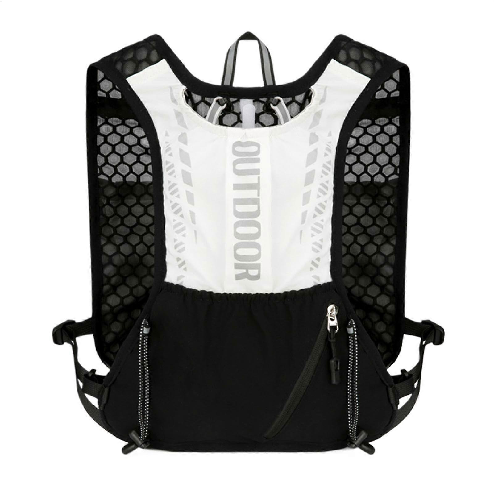Running vest – phone holder, hydration backpack, running vests for men and women, Black / White