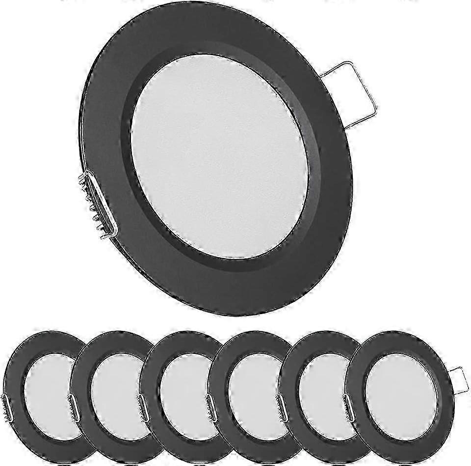 Forsænket DC 12V dæmpbar LED spot lys sort 57-65mm 2.5w 3000k 215lm IP64 vandtæt loftslampe til RV Båd Van