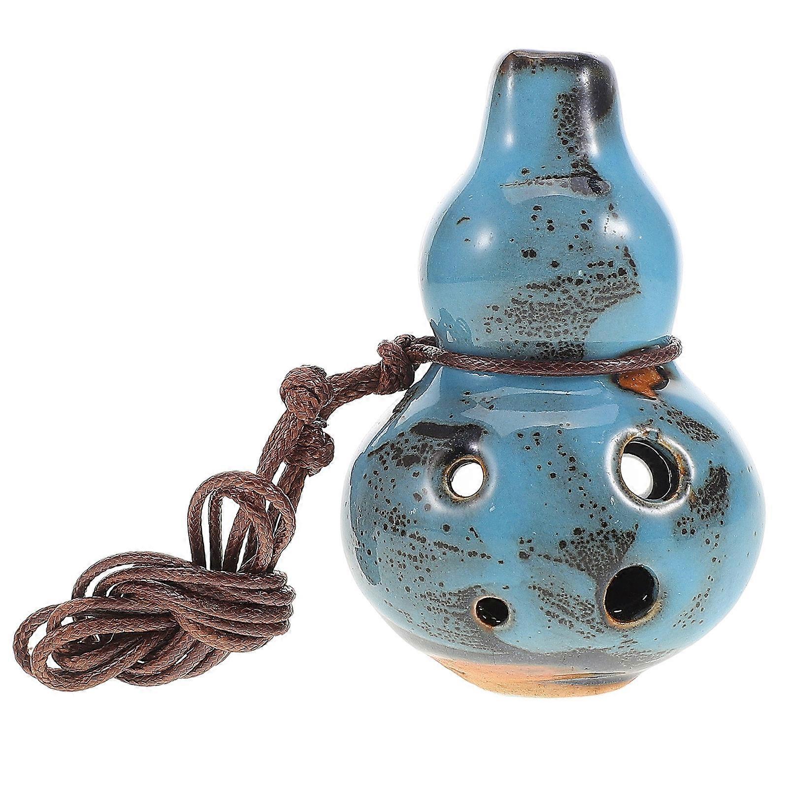 Ceramic Ocarina Necklace Gourd Pendant for Relaxation Meditation Durable Design Portable Music Instrument for Beginners and Advanced Musicians