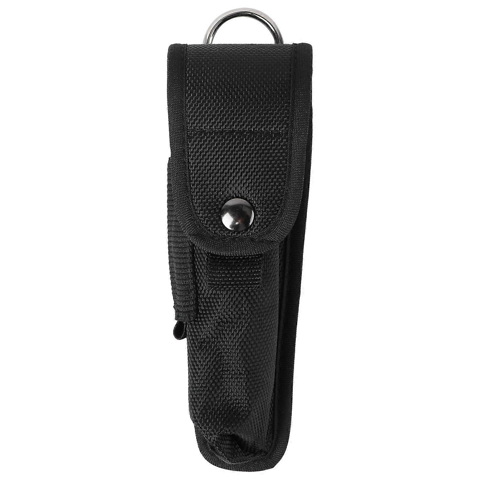 Nylon Flashlight Pouch Cover Durable LED Torch Storage Bag with Button Clasp, Lightweight & Portable Protector for Outdoor Activities and Everyday