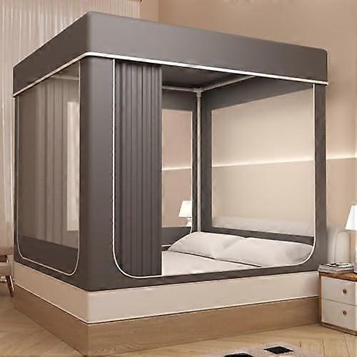 Portable Bed Tent Lightweight Sleep Pod with Blackout and Breathable Mesh for Indoor and Outdoor Use 200X200CM Gray B