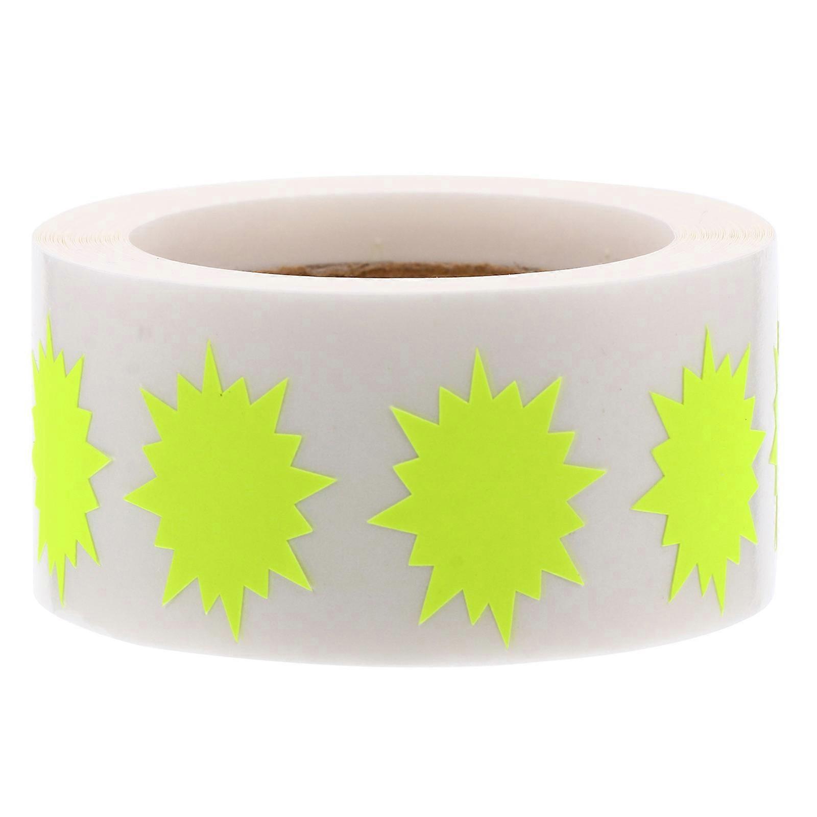 Neon Color High Light Labels Stickers Children 2.4×2.4×1.2in Easy to Peel and Stick 1 Roll