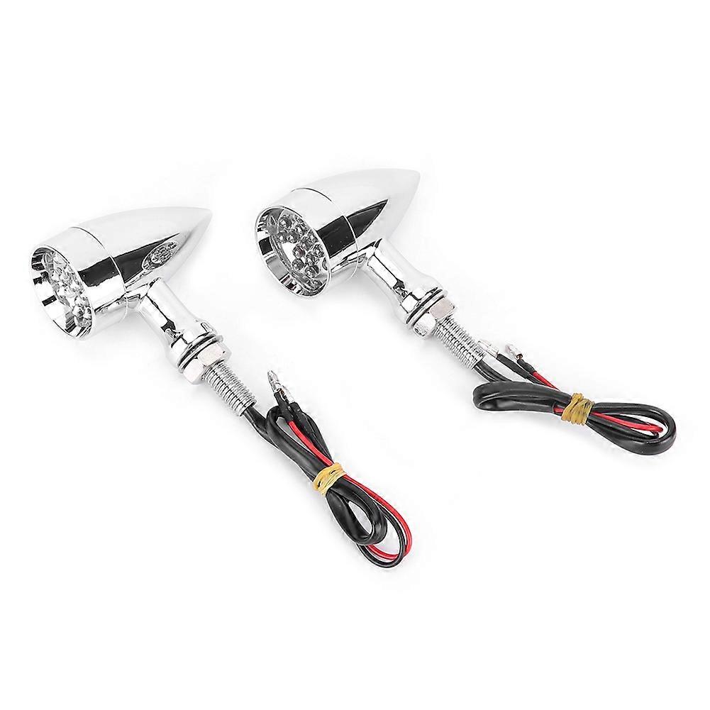 1 Pair Retro Style Motorcycle Modification LED Turn Signal Indicator Light with Grid for Yamaha/ Indian
