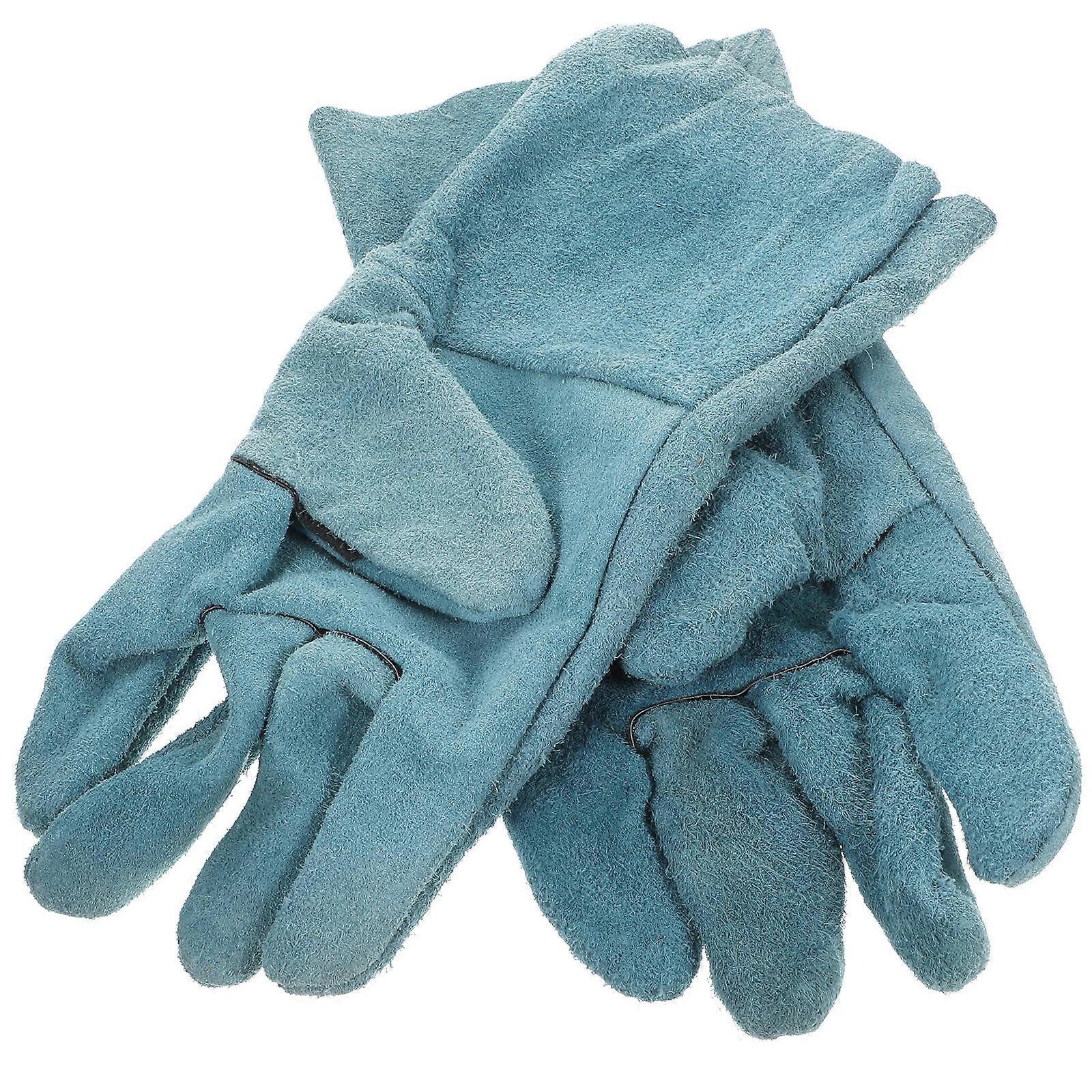 Durable Cowhide Pet Bite Gloves for Safe Animal Training – Lightweight, Comfortable & Bite Resistant , Cats & Reptiles