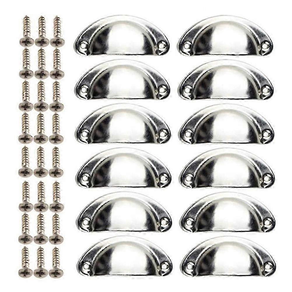 12Pcs/Set Vintage Shell Shaped Metal Cabinet Pull Handles Hardware Accessories