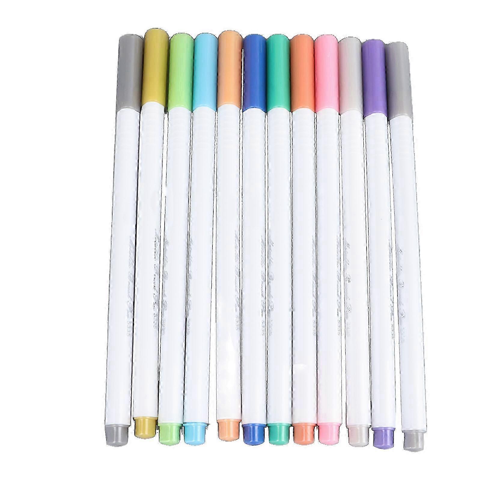 Metallic Paint Pens 12 Colors Soft Tip Multipurpose Markers for Students Note Taking