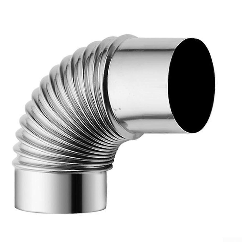 Flue Pipe, Chimney Pipe, Stainless Steel Elbow, 90 Degrees, Flexible Flue, Stove Pipe (60 mm)
