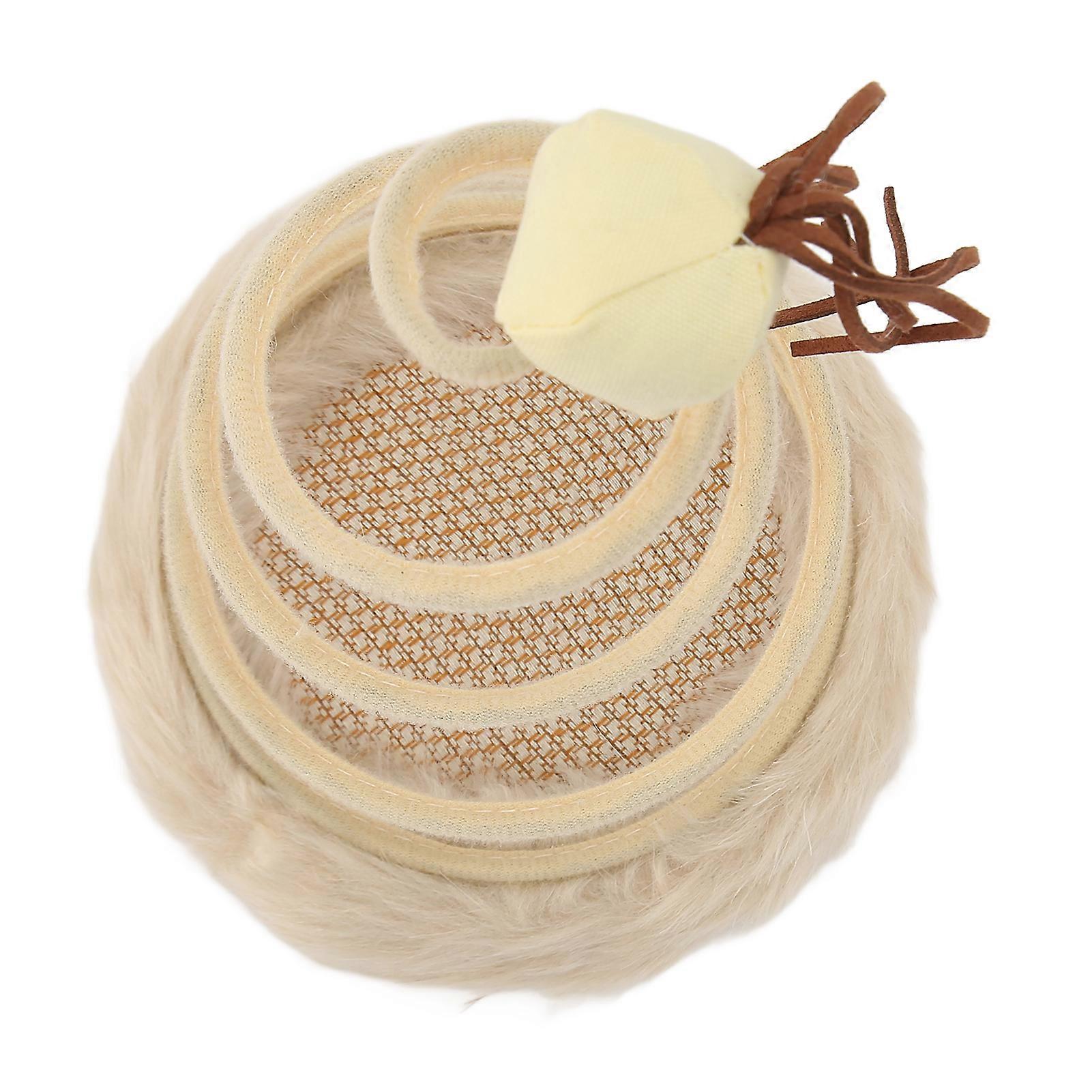 Spring Plate Cat Toy 22cm High Foldable Plush Scratcher Base