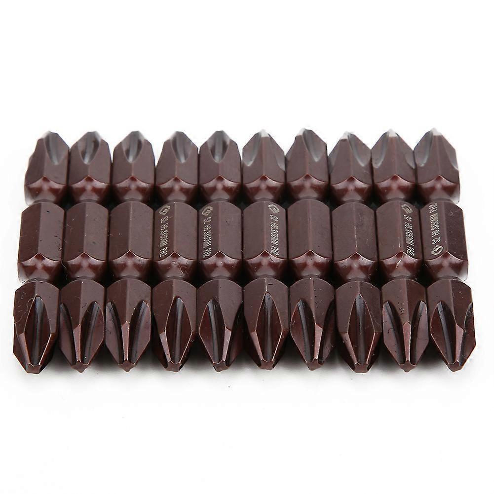 10PCs Double Ended Cross&#8209;Shaped Screwdriver Bit Hand Tool High Bite Magnetic S2 H6.3 x 50MM